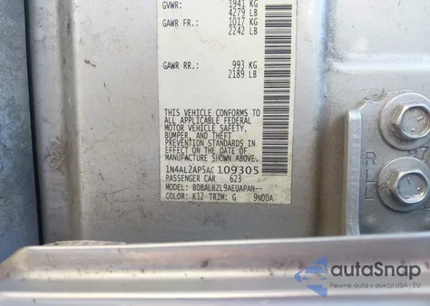 2010 Nissan Altima 2.5 S z USA, uszkodzony, nr VIN 1N4AL2AP5AC109305